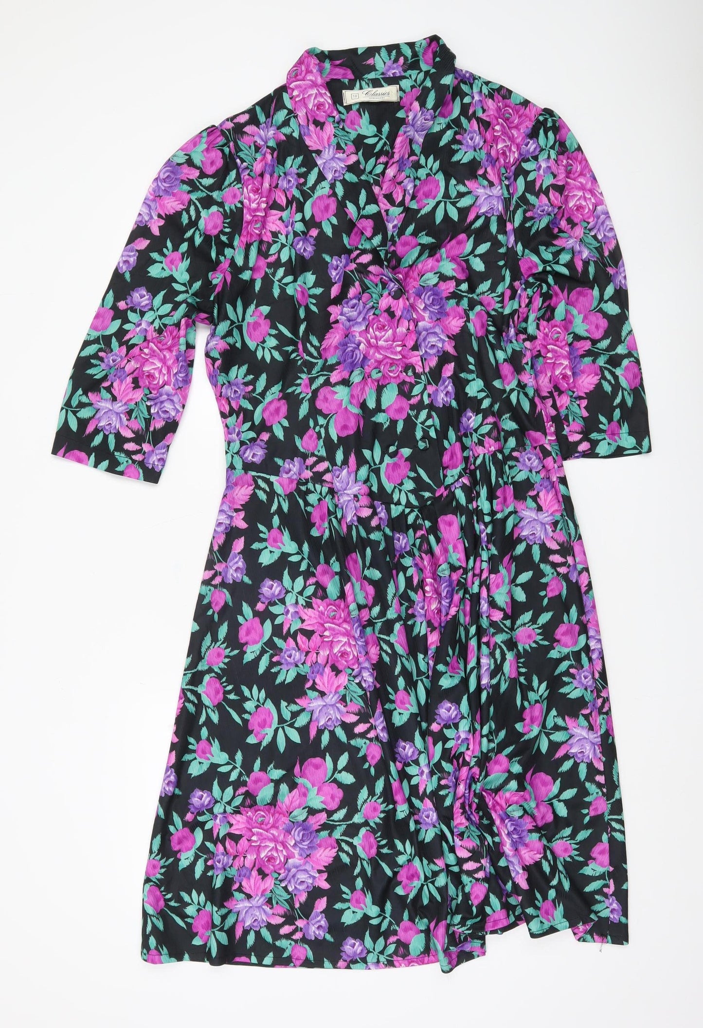 Debenhams Women’s Floral Fit & Flare Dress Size 18 Multicoloured