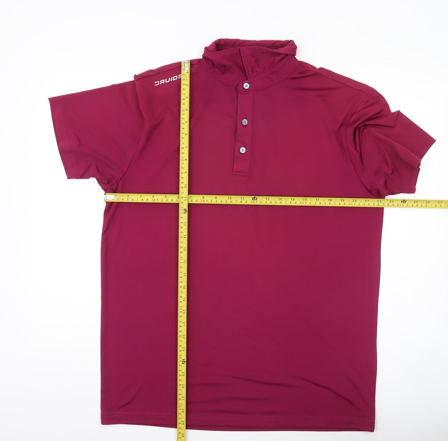 Druids Mens Red Polo Shirt L Short Sleeve Golf Sportswear