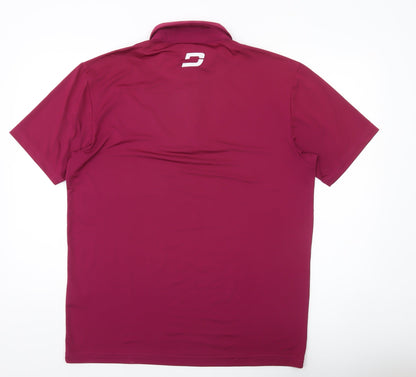Druids Mens Red Polo Shirt L Short Sleeve Golf Sportswear