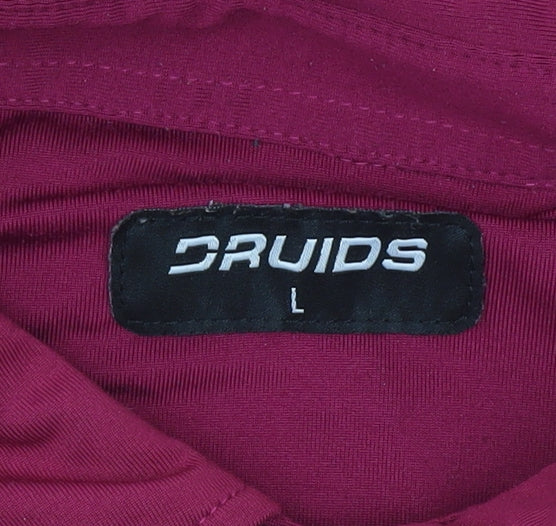 Druids Mens Red Polo Shirt L Short Sleeve Golf Sportswear