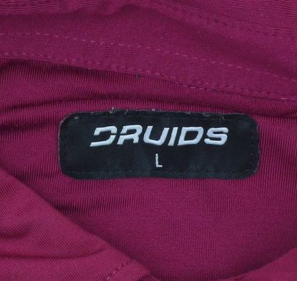 Druids Mens Red Polo Shirt L Short Sleeve Golf Sportswear