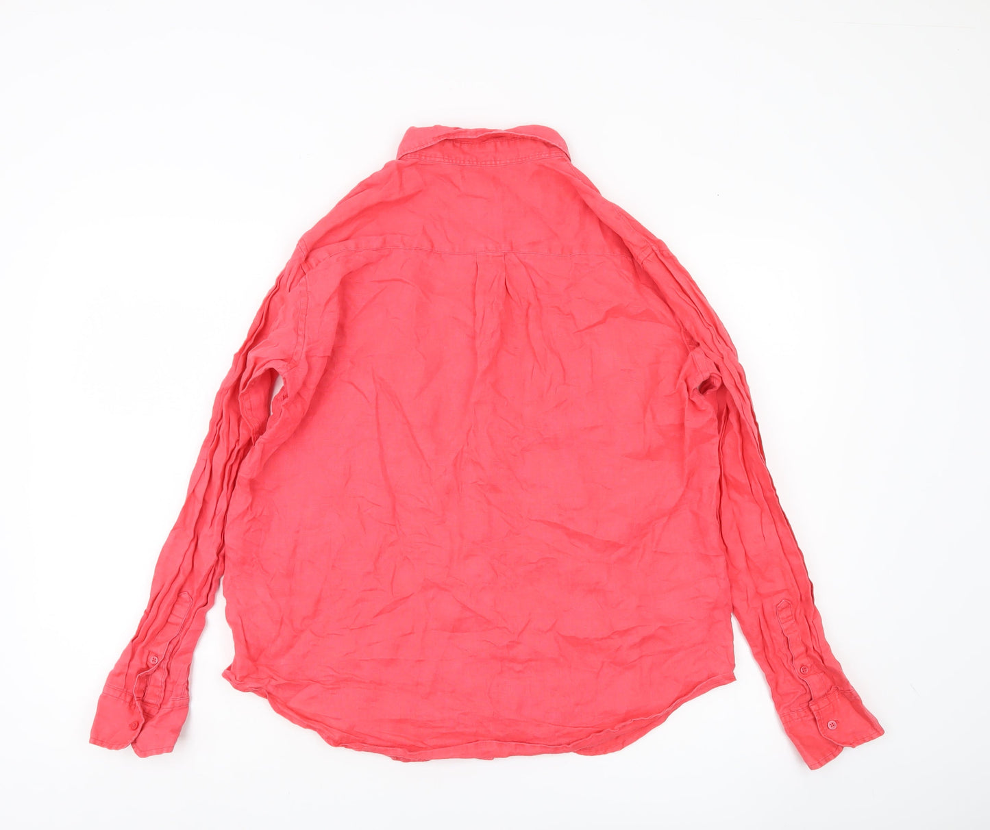 GAP Womens Pink Linen Button-Up Shirt Long Sleeve Size M