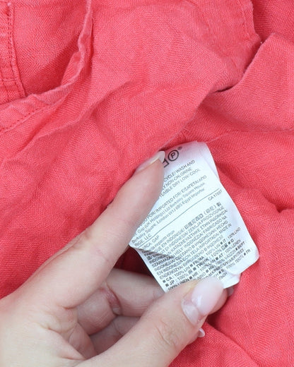 GAP Womens Pink Linen Button-Up Shirt Long Sleeve Size M