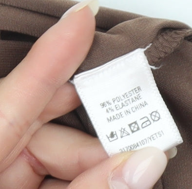 Oasis Women’s Brown One Shoulder Knee Length Sheath Dress Size M