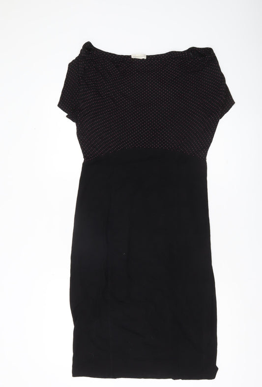 Monsoon Women Black Polka Dot Sheath Dress Size 14 Business Casual