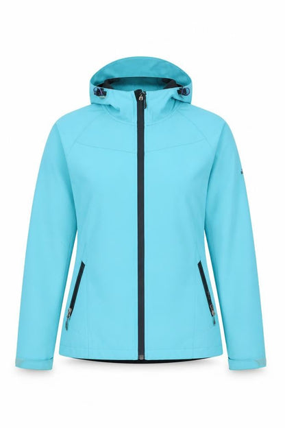 McKINLEY Womens Blue Softshell Jacket Size 14 Hooded Waterproof