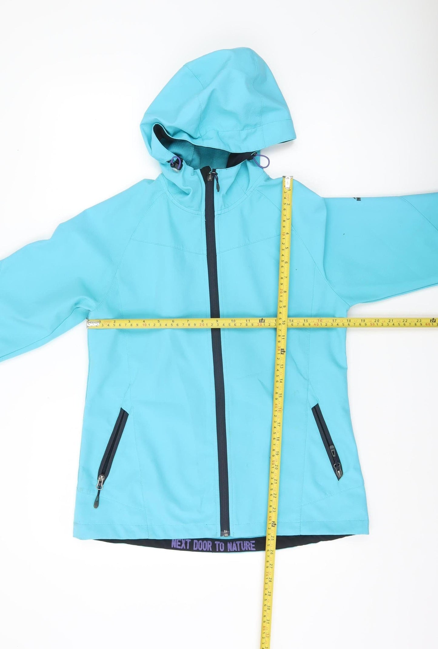 McKINLEY Womens Blue Softshell Jacket Size 14 Hooded Waterproof