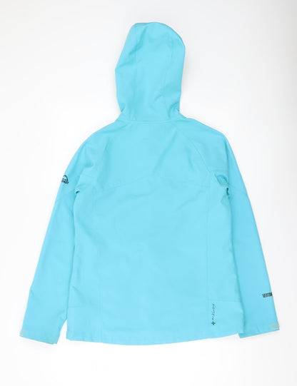 McKINLEY Womens Blue Softshell Jacket Size 14 Hooded Waterproof