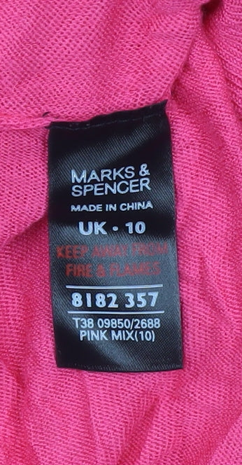 Womens UK Size 10 Marks and Spencer Pink Wrap Jumper