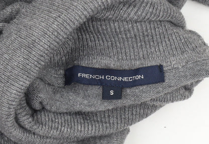 French Connection Women’s Grey A-Line Knit Dress Size S Roll Neck