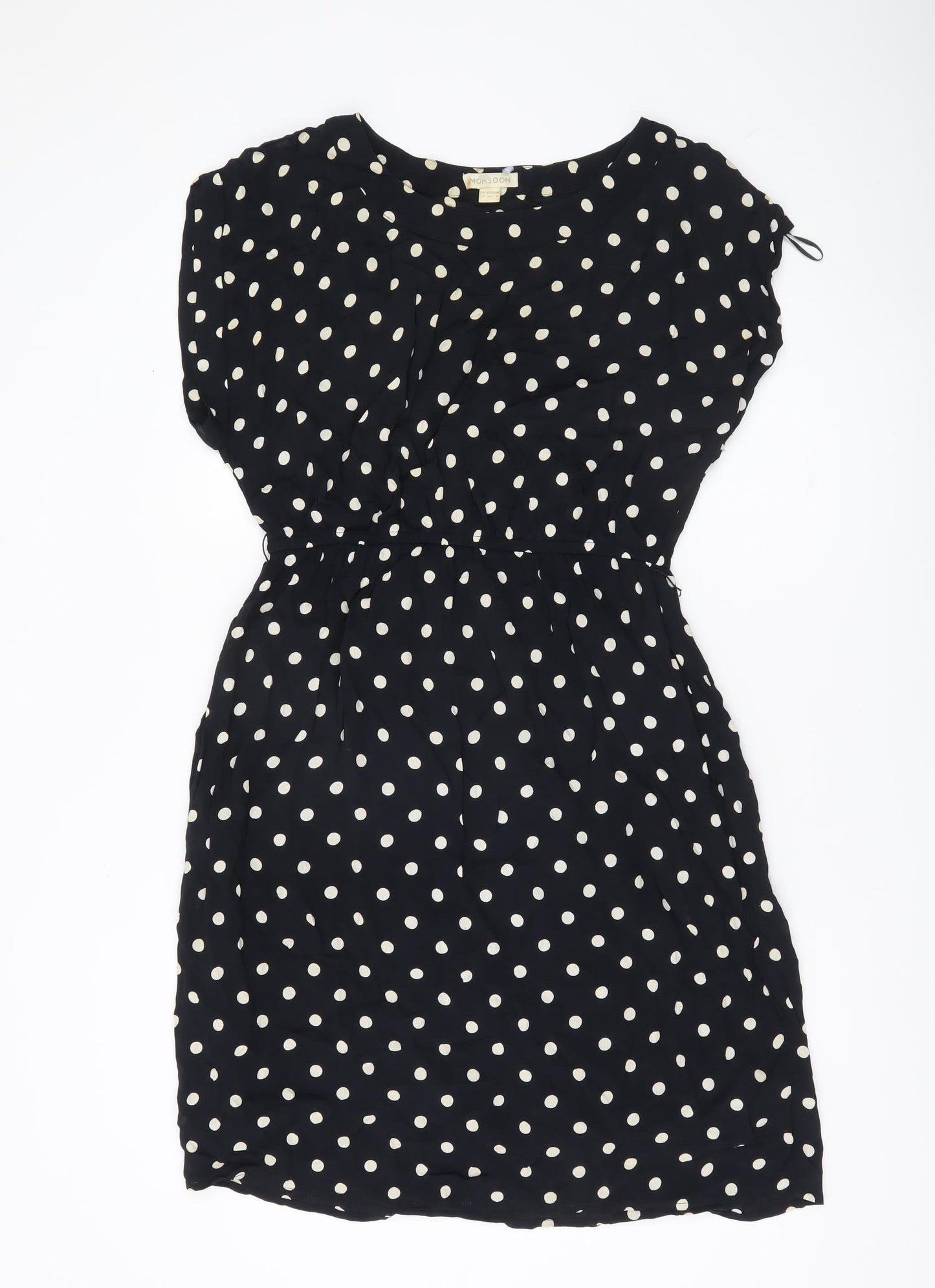 Monsoon Women’s Black Polka Dot Shift Dress Size 12 Knee Length