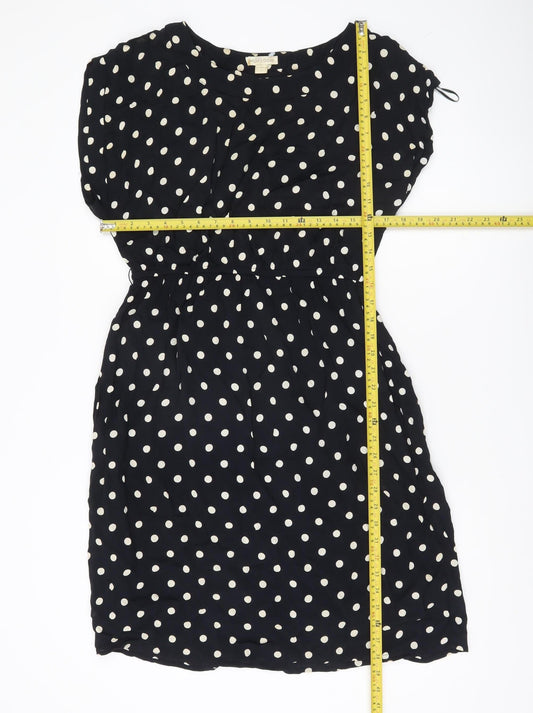 Monsoon Women’s Black Polka Dot Shift Dress Size 12 Knee Length