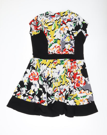 AX Paris Curve Women’s Multicoloured Floral Fit & Flare Dress Size 18