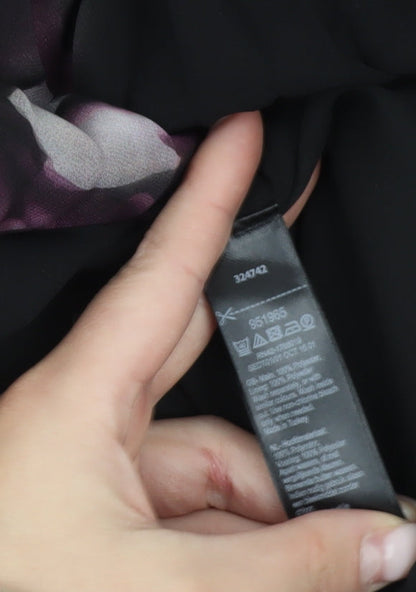 Monsoon Women’s Black Floral Pleated Midi Skirt Size 8