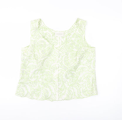 Minuet Women’s Green Floral Sleeveless V-Neck Blouse UK 16