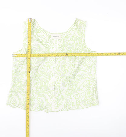 Minuet Women’s Green Floral Sleeveless V-Neck Blouse UK 16