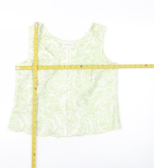 Minuet Women’s Green Floral Sleeveless V-Neck Blouse UK 16