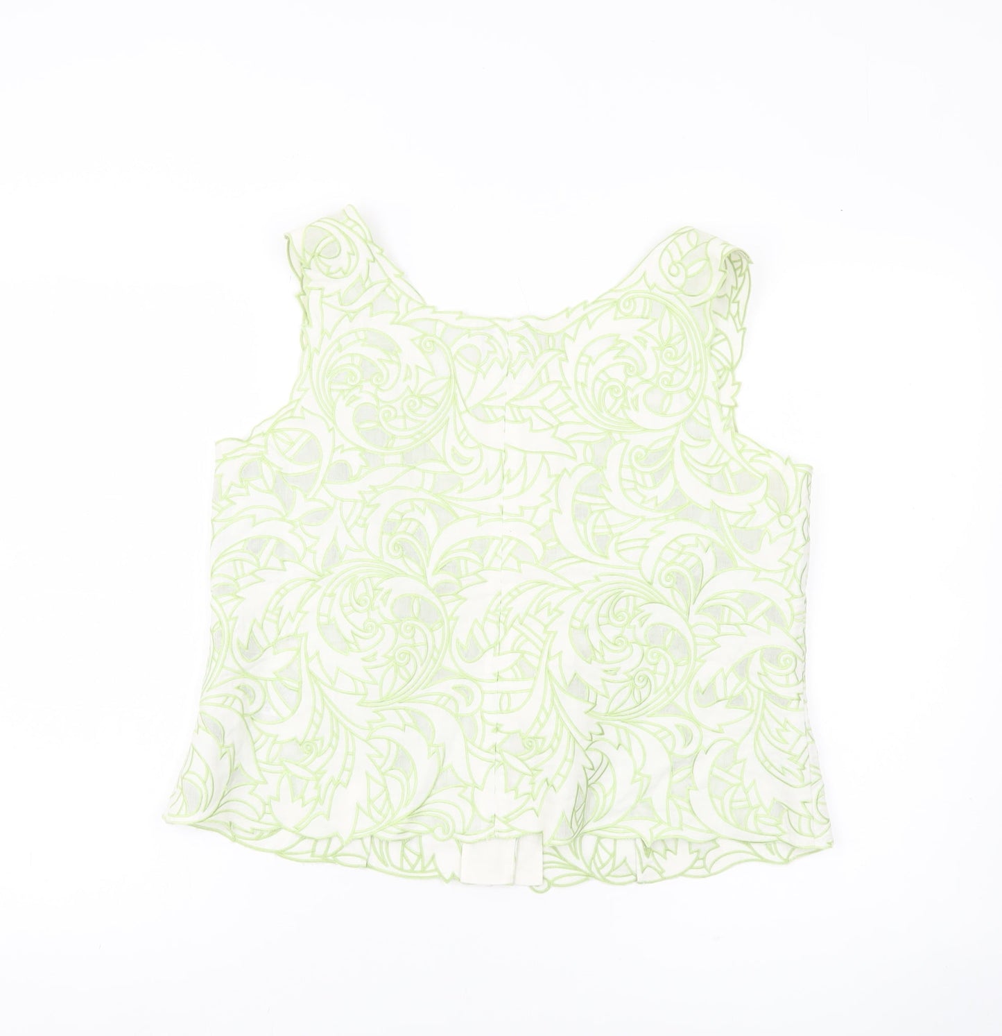 Minuet Women’s Green Floral Sleeveless V-Neck Blouse UK 16