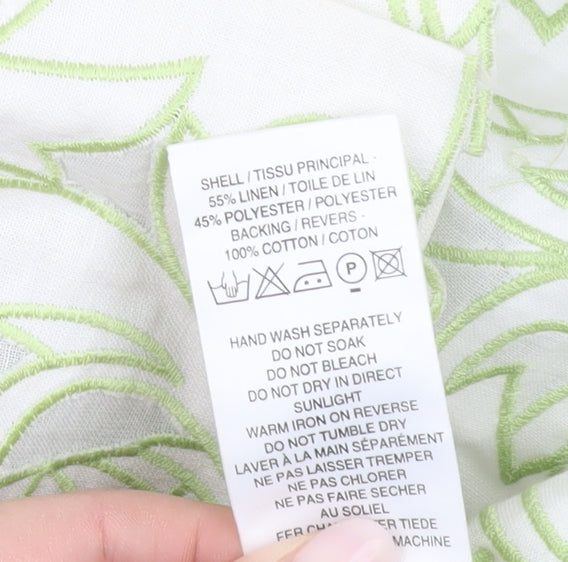 Minuet Women’s Green Floral Sleeveless V-Neck Blouse UK 16