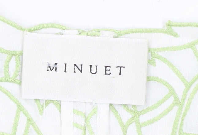 Minuet Women’s Green Floral Sleeveless V-Neck Blouse UK 16