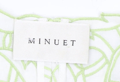 Minuet Women’s Green Floral Sleeveless V-Neck Blouse UK 16