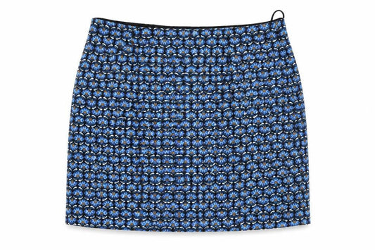 Louche Womens Blue Floral Pencil Skirt Size 2XL Knee Length Retro