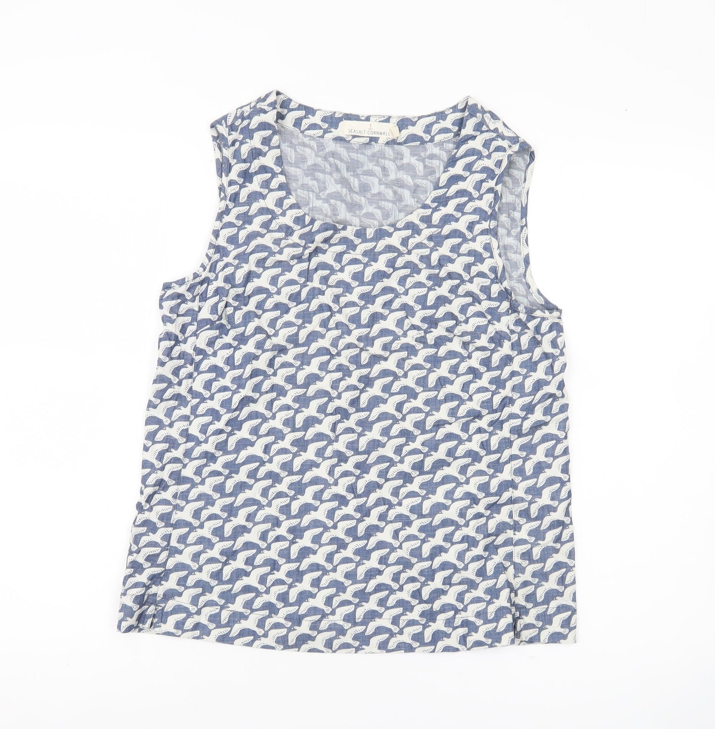 Womens UK Size 8 Seasalt Cornwall Blue Basic Tank