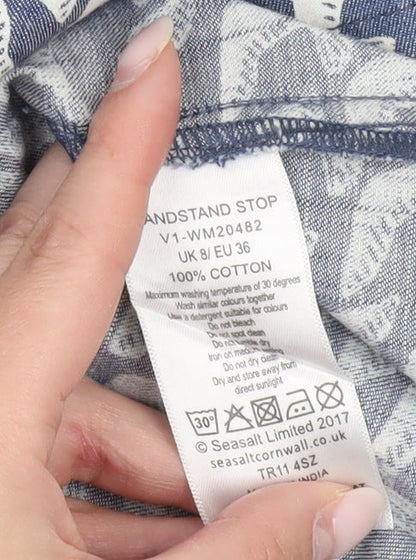 Womens UK Size 8 Seasalt Cornwall Blue Basic Tank