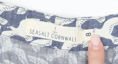 Womens UK Size 8 Seasalt Cornwall Blue Basic Tank