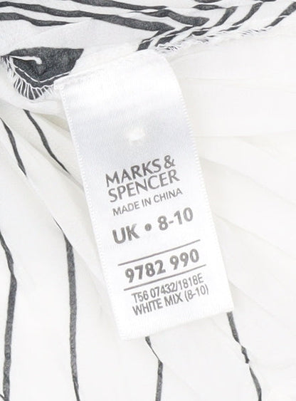 Marks and Spencer Women’s White Floral Sleeveless Blouse UK 8-10