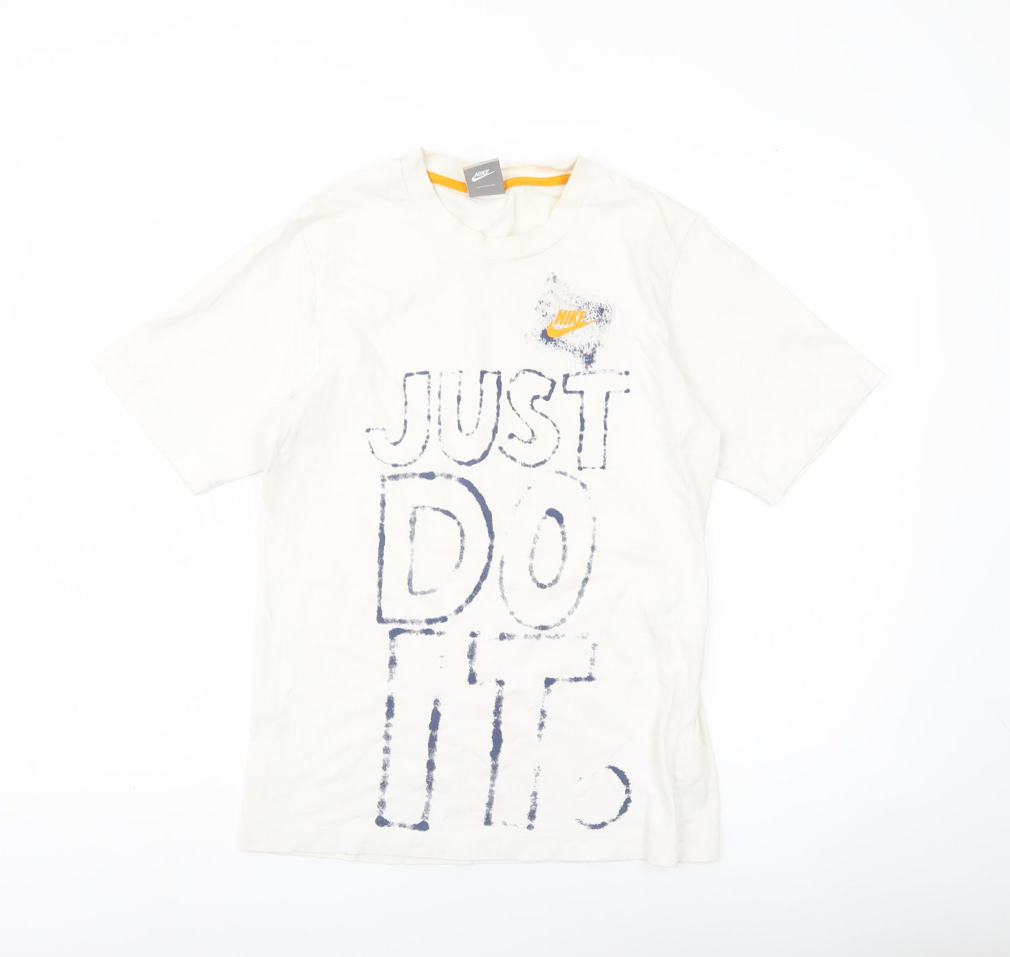Nike Men’s White Just Do It Graphic T-Shirt Size S Regular Fit