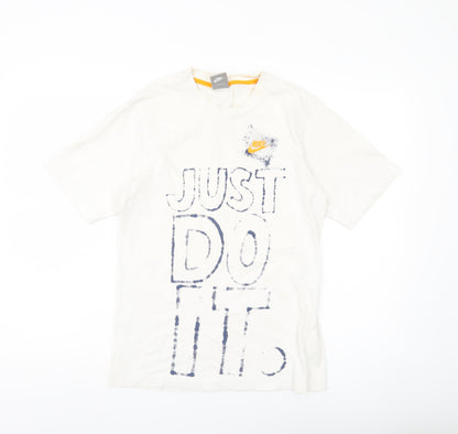 Nike Men’s White Just Do It Graphic T-Shirt Size S Regular Fit