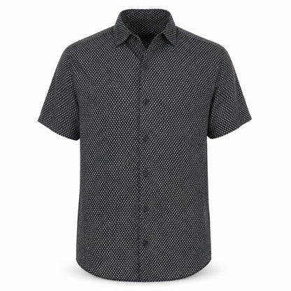 Jack & Jones Men’s Black Geometric Viscose Button-Up Shirt Size L