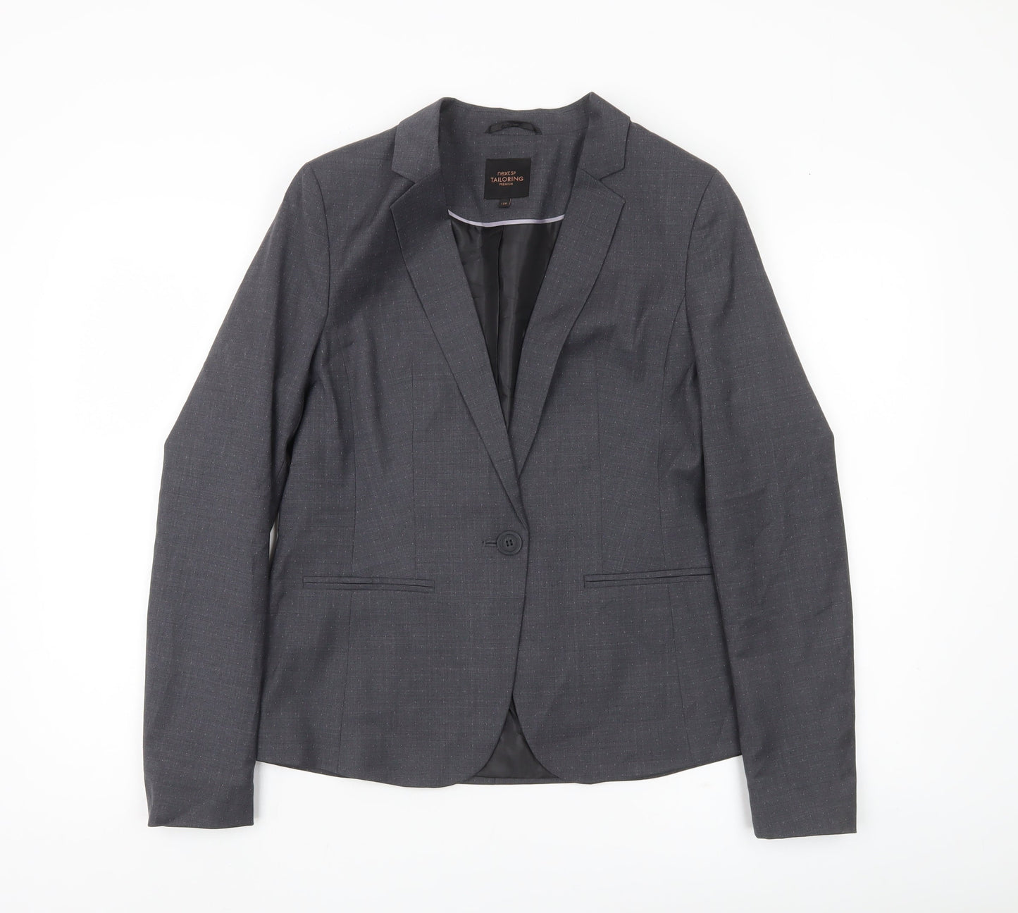 Next Womens Grey Wool Blend Blazer Jacket UK 12 Workwear