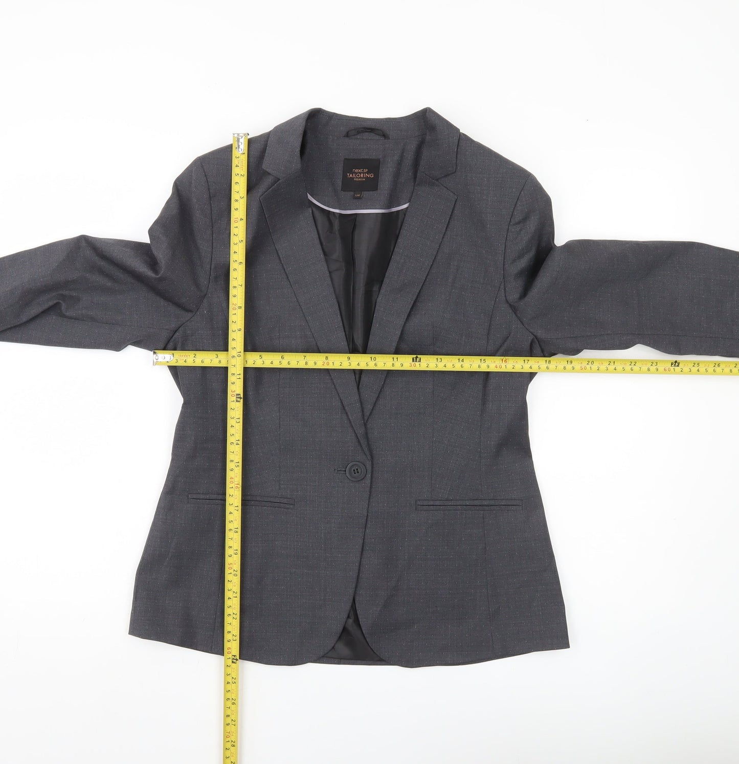 Next Womens Grey Wool Blend Blazer Jacket UK 12 Workwear