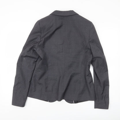 Next Womens Grey Wool Blend Blazer Jacket UK 12 Workwear