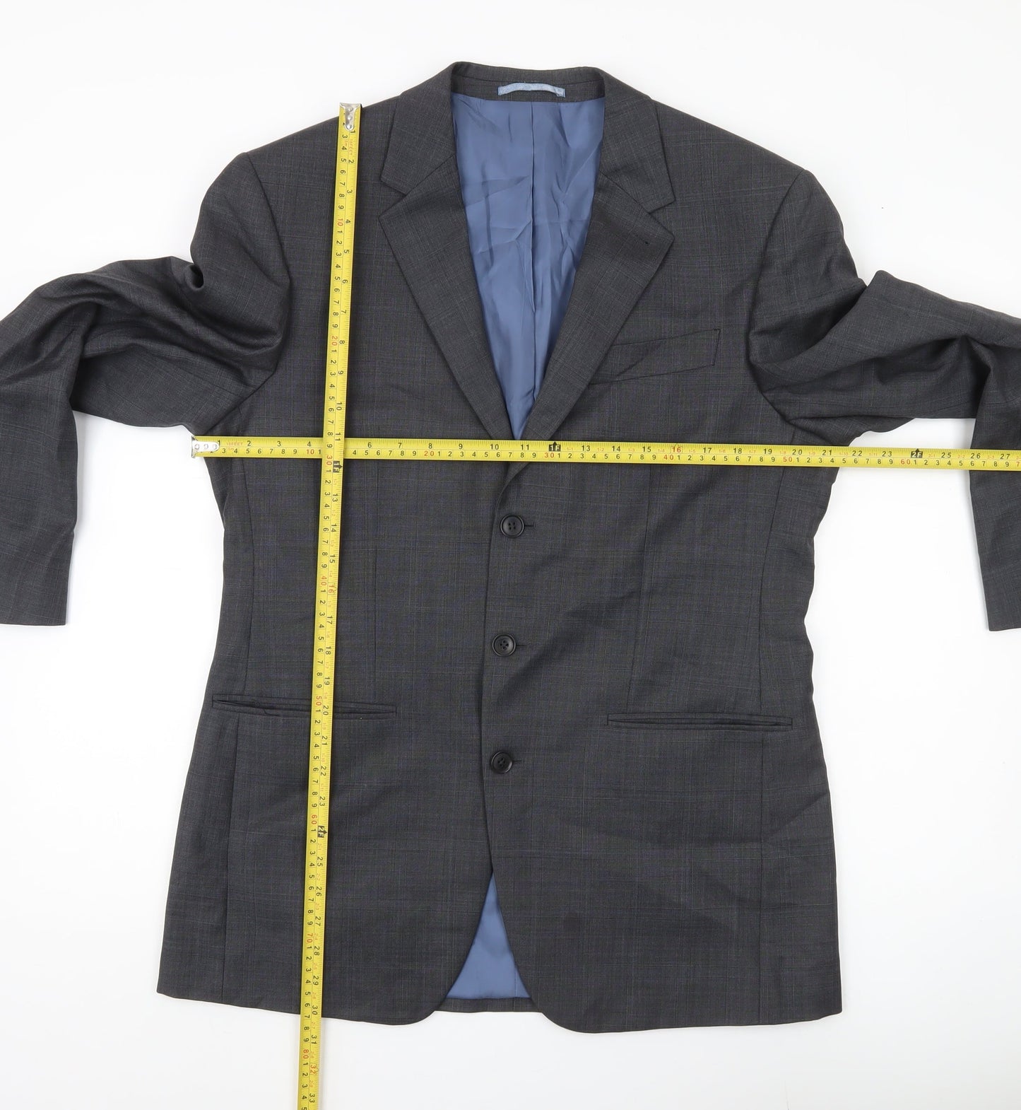 Next Men’s Grey Wool Blazer Jacket 40R Classic Fit Formal Wedding