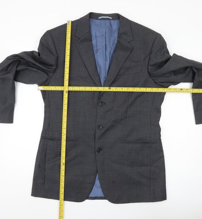 Next Men’s Grey Wool Blazer Jacket 40R Classic Fit Formal Wedding
