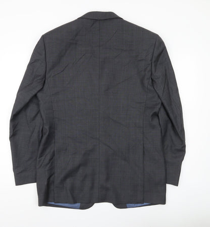 Next Men’s Grey Wool Blazer Jacket 40R Classic Fit Formal Wedding