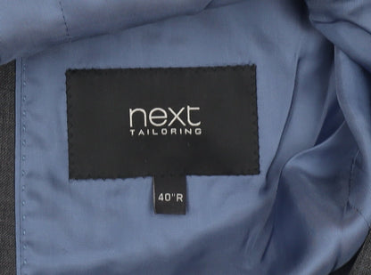 Next Men’s Grey Wool Blazer Jacket 40R Classic Fit Formal Wedding