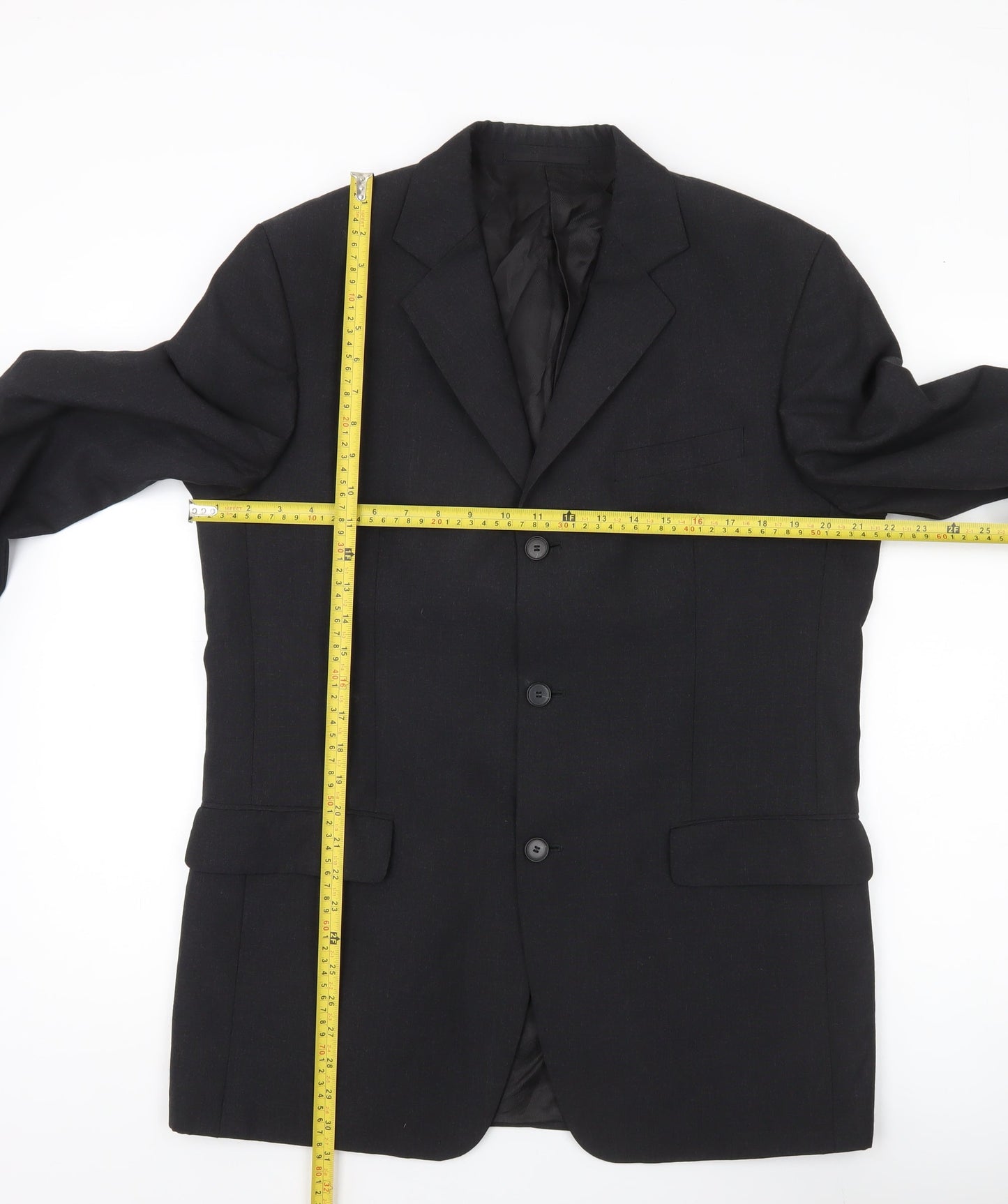 Mexx Mens Black Wool Blend Blazer Jacket UK 40R Classic Fit