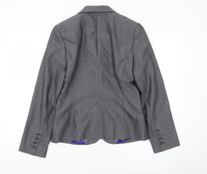 Austin Reed Womens Grey Wool Blazer Jacket Size 18 Workwear Business