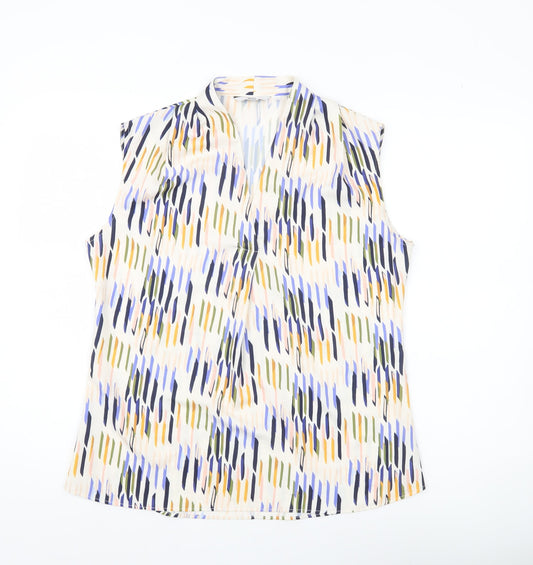Womens UK Size 12 Simon Jersey Multicoloured Tunic Blouse