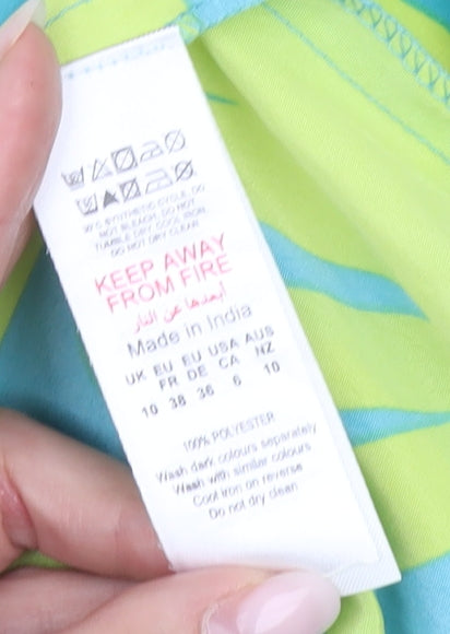 PrettyLittleThing Women's Multicoloured Button-Up Tunic Shirt UK 10