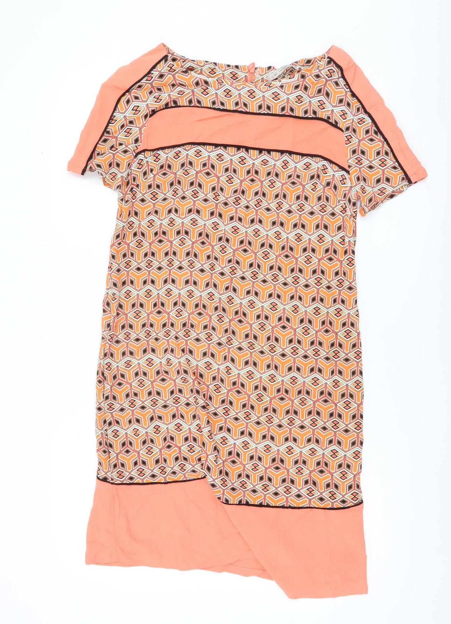 Marks and Spencer Women’s Orange Geometric Shift Dress Size 12