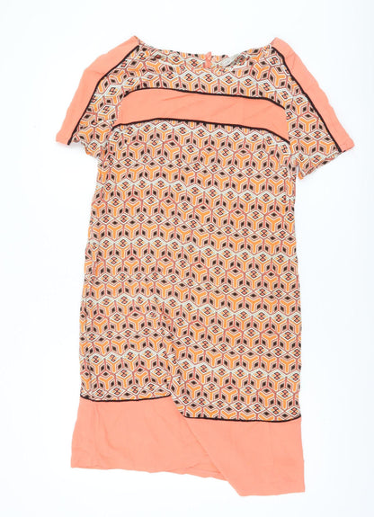 Marks and Spencer Women’s Orange Geometric Shift Dress Size 12