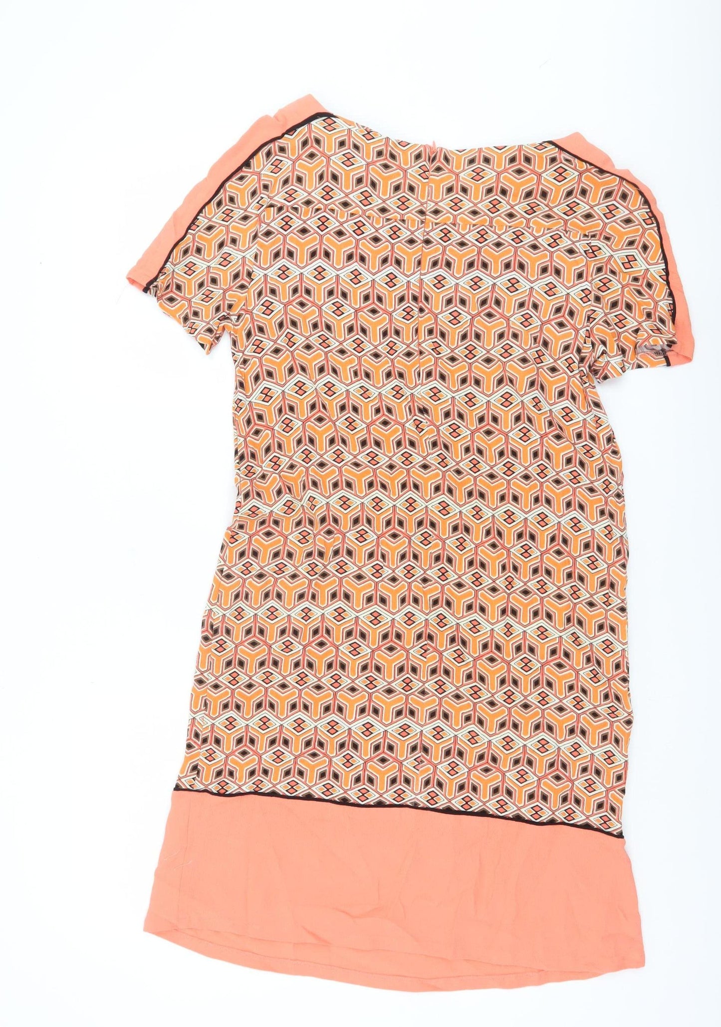 Marks and Spencer Women’s Orange Geometric Shift Dress Size 12