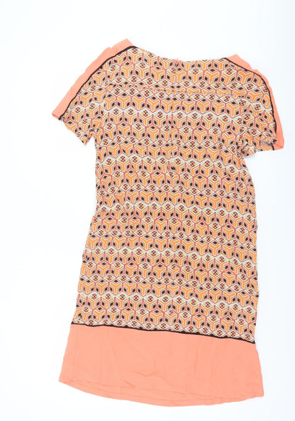 Marks and Spencer Women’s Orange Geometric Shift Dress Size 12