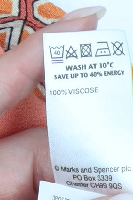 Marks and Spencer Women’s Orange Geometric Shift Dress Size 12