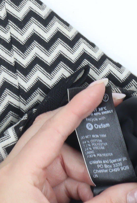 Marks and Spencer Women’s Black Geometric Pencil Skirt Size 12